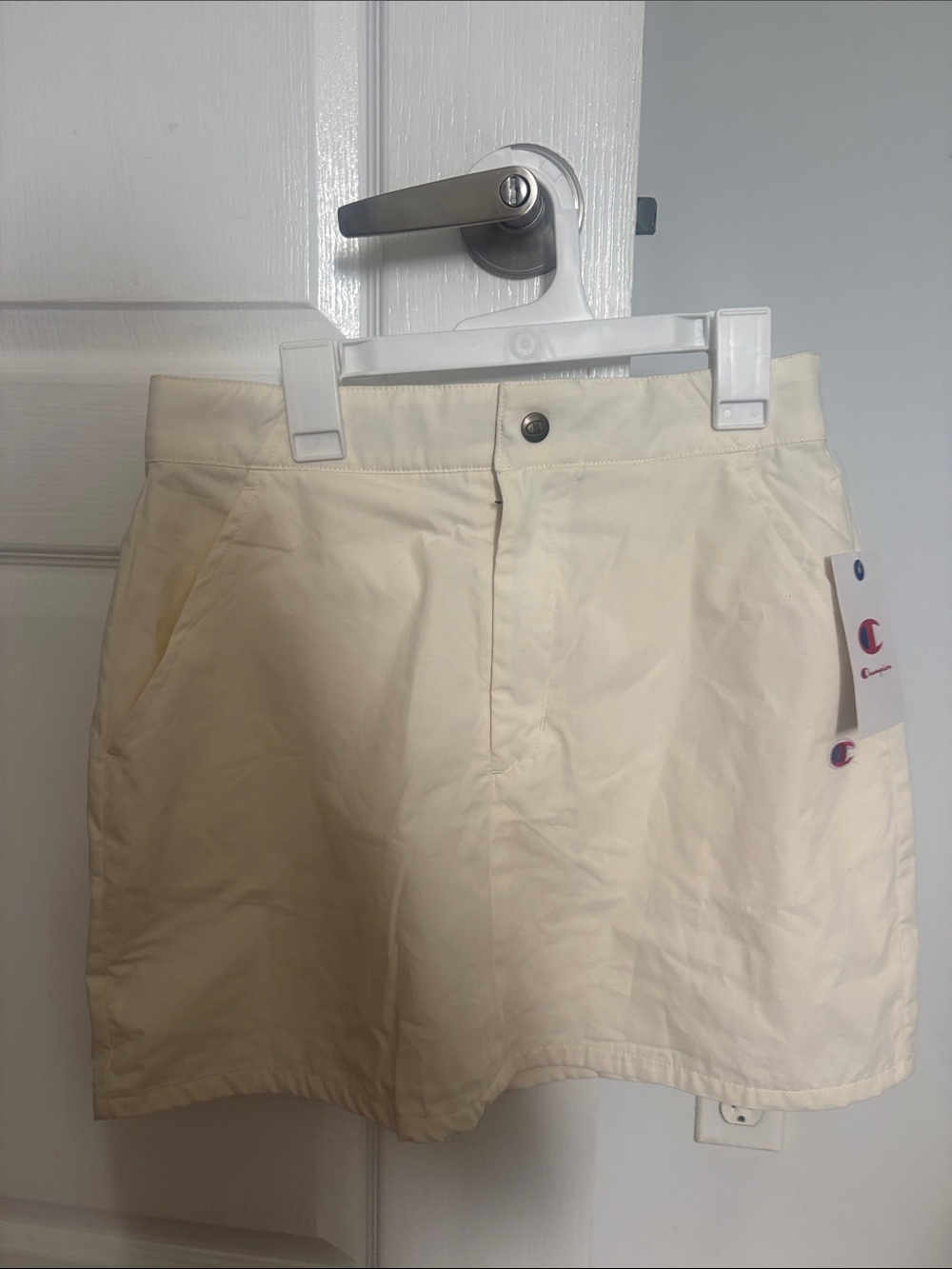 Champion Women's Light Cream Athletic Skort with Side Logo